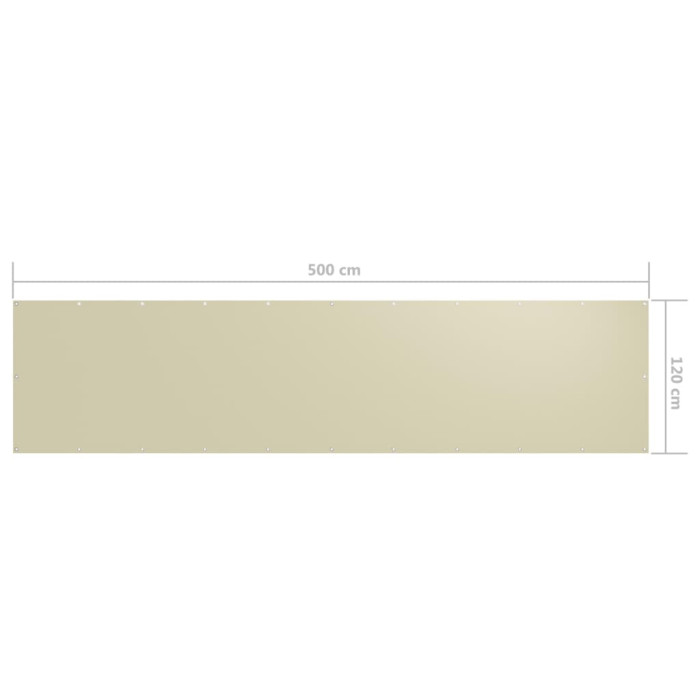 Balkonsko platno krem 120x500 cm oksford blago